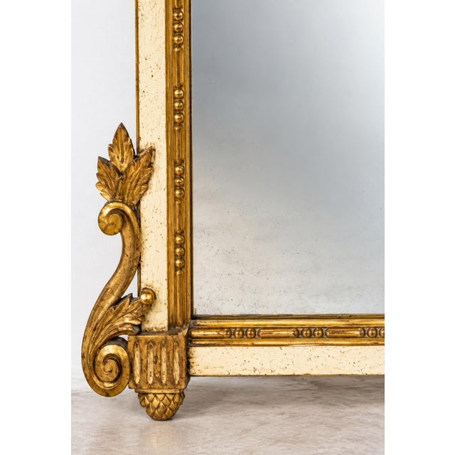 Neoclassical Italian Neo-Classical Style Giltwood Mirror With Urn & Floral Motif For Sale - Image 3 of 5