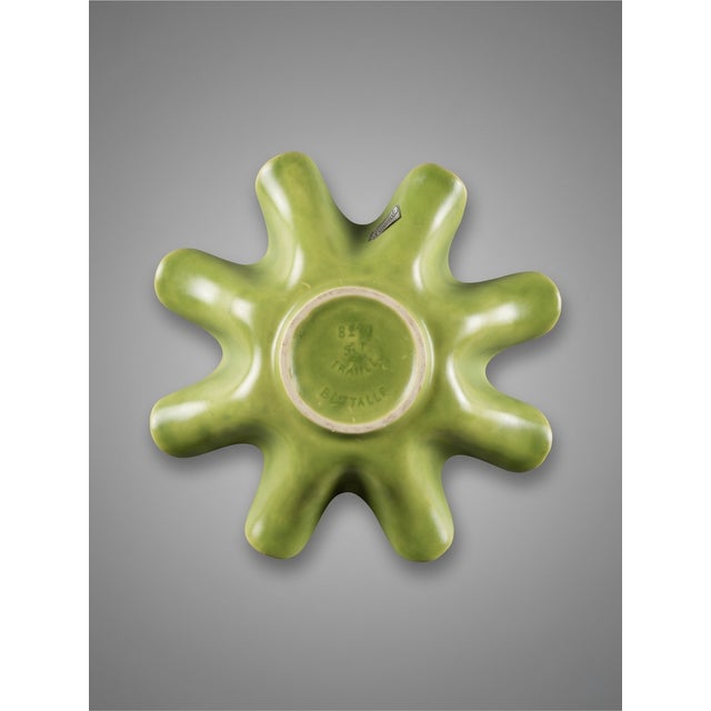 Mid-Century Modern Anise Green and Black Ceramic Model 8218 Bowl by​​ B. Letalle for Saint Clément, 1950s For Sale - Image 3 of 8