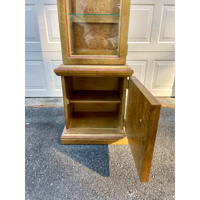 Hollywood Regency Gold Gilt Display Curio Display Cabinet For Sale In Boston - Image 6 of 7