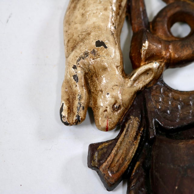 The Antique Stag, Rabbit, and Fowl Matchstick Holder is a charming and distinctive piece that not only holds matchsticks...