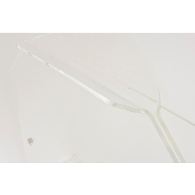 Vintage 1970's Two Compartments Lucite Magazine Stand or Rack Modern Design For Sale - Image 9 of 11