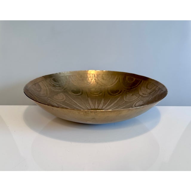 Antique Art Deco Bowl in Brass from Harjes Metallkunst Bremen, Germany, 1920s For Sale - Image 9 of 13