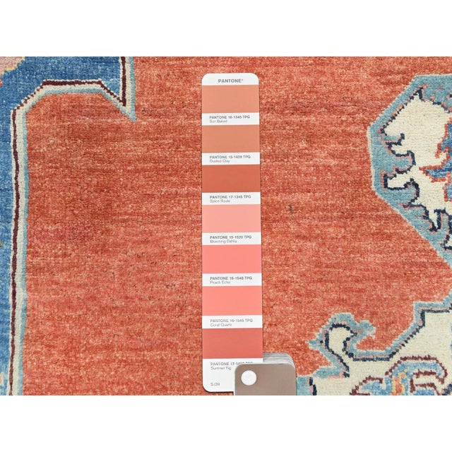 2010s Burnt Orange, Afghan Peshawar With Bakshaish Design Vegetable Dyes, 100% Wool Hand Knotted, Oriental Rug For Sale - Image 12 of 13