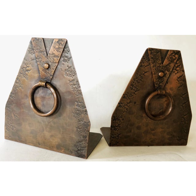 1930s Arts and Crafts Copper Bookends For Sale - Image 5 of 5
