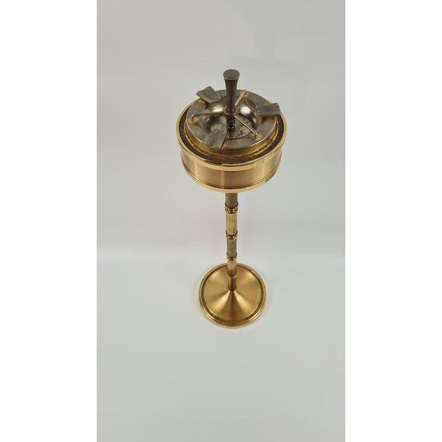 Hollywood Regency Standing Ashtray in Gold Brass, 1950s For Sale - Image 9 of 11