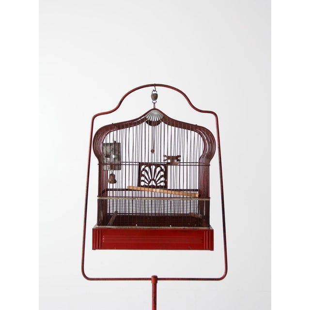 Antique Crown Bird Cage With Stand Chairish
