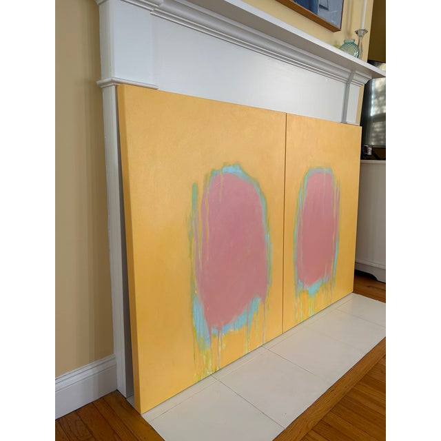Stephen Remick You and Me, Large Acrylic Diptych Contemporary Abstract Painting by Stephen Remick For Sale - Image 4 of 15