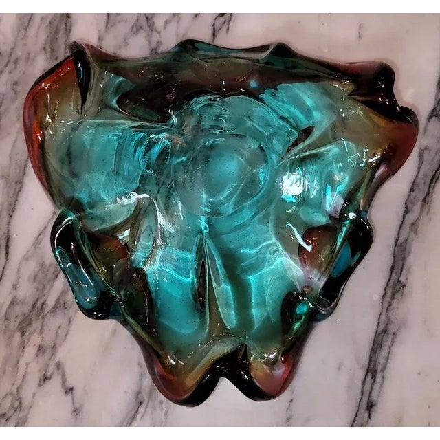 Mid Century Murano Art Glass Shell Bowl For Sale - Image 9 of 13