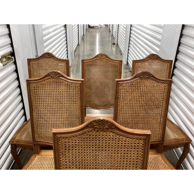 Classic French Double-Caned Dining Chairs/6 For Sale - Image 9 of 12