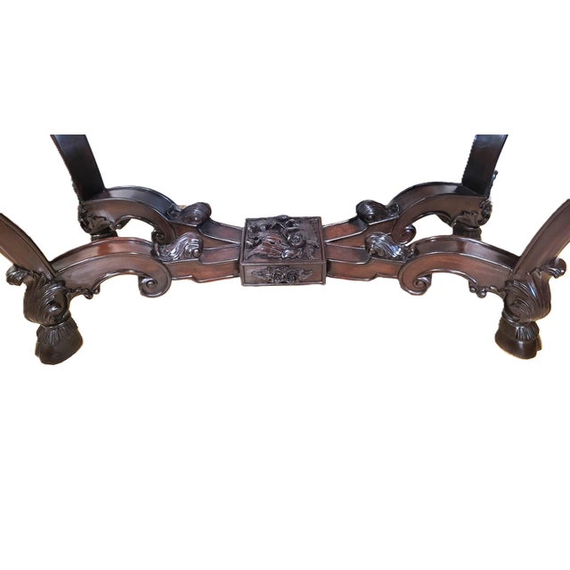 Irish Style Sideboard Carved Mahogany North Wind Face Console Table For Sale - Image 13 of 17