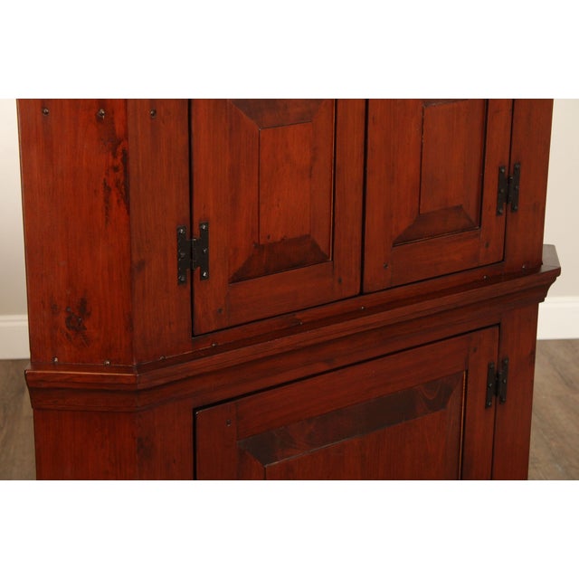 Brown Custom Quality Early American Style Pine Corner Cabinet For Sale - Image 8 of 12