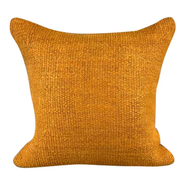 20 x 20 Hemp Pillow Turkish Cushion Natural Orange Pillow Cushion Cover For Sale