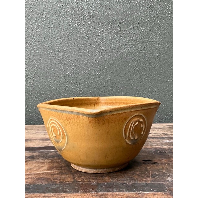 Vintage Original Studio Pottery Swirl Bowl For Sale - Image 10 of 12