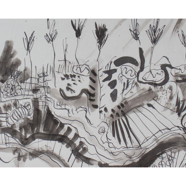 Gray 2009 “Moving Landscape” Abstract Mixed Media Drawing by James L. Bruch For Sale - Image 8 of 9