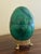 Neoclassical Large Solid Malachite Egg on Neoclassical Brass Stand With Paw Feet For Sale - Image 3 of 10