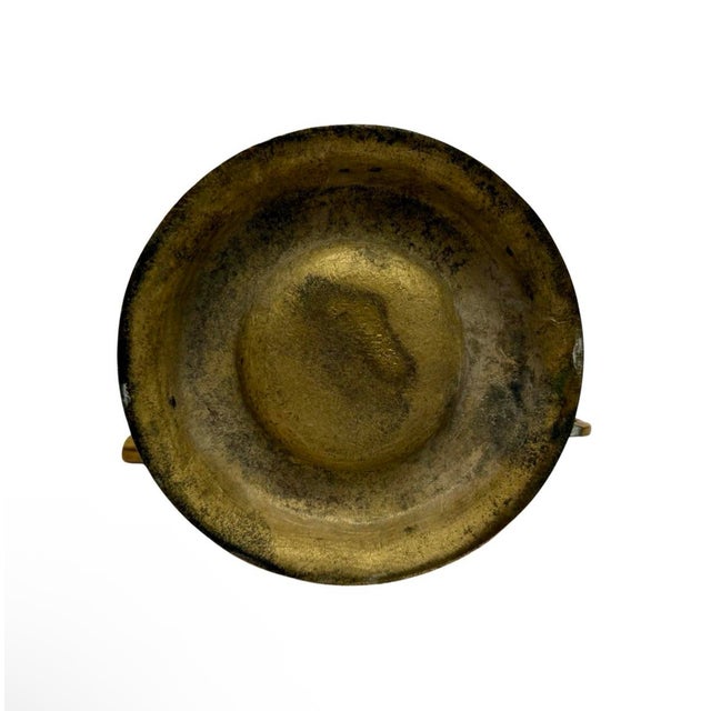 Vintage Asian Temple Dragon Bronze Bell on Stand Hammer Pendulum Rare. For Sale - Image 10 of 11