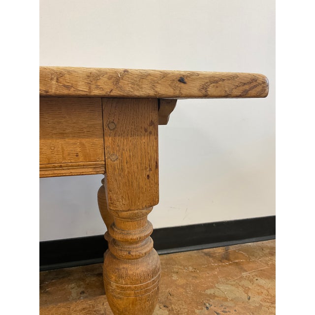 Wood Early 20th Century Scandinavian Baroque Rustic Oak Side Table For Sale - Image 7 of 17