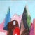 Blue Sky Village - Original Abstract Architectural Landscape Acrylic Painting on Canvas by Maria C. Bernhardsson For Sale In Los Angeles - Image 6 of 7