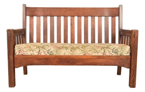Gustav Stickley Style Antique Mission Oak Arts & Crafts Bench or Settle Sofa, Circa 1900