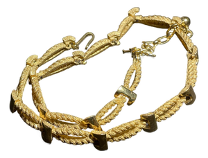 MCM Jewelry by Trifari "Twisted Cord" Golden Rope Link Choker Necklace