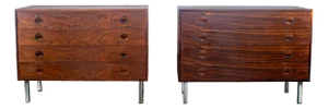 1960’s Mid Century Scandinavian Modern Pair of Rosewood Cabinets Rud Thygesen & Johnny Sorensen for Hansen & Guldborg