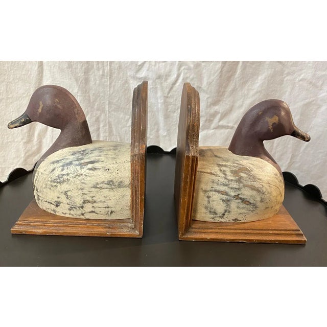 1980s Sarreid Ltd. Wooden Duck Bookends - a Pair For Sale - Image 10 of 10