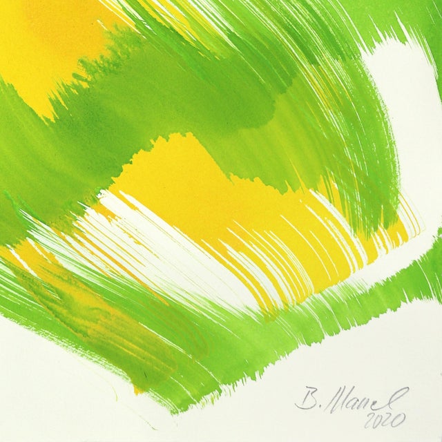 2020s The Green Dress 6 - Minimalist Figurative Ink Painting on Paper Original Artwork by Bettina Mauel For Sale - Image 5 of 5