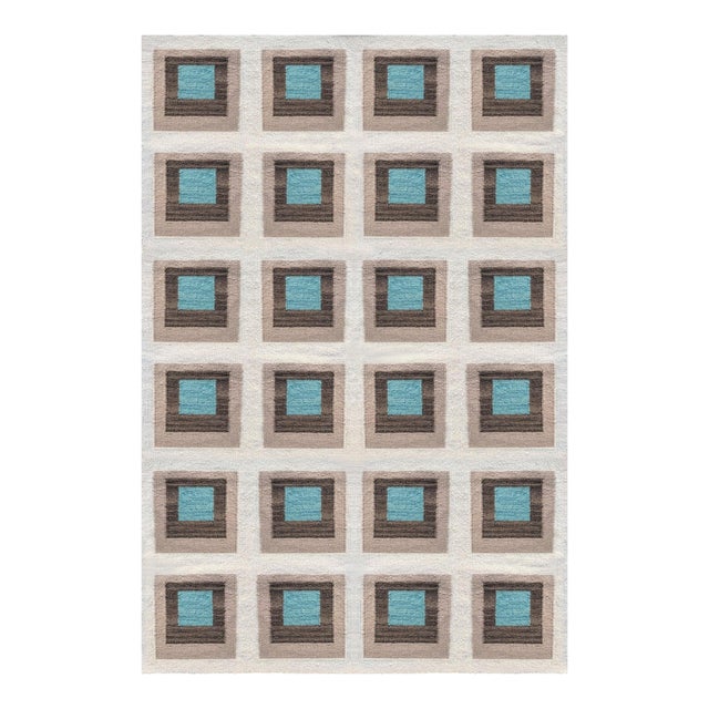 Color Study Handwoven Wool Flatweave 10' x 14' Rug - Monterey For Sale