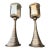 Contemporary Hammered Tin & Glass Hurricane Candleholders - Set of 2 For Sale