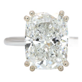5Ct Lab Diamond Ring With Sapphire Accent and Natural Diamonds Halo in 14k Gold, Size 6.75 For Sale