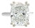 5Ct Lab Diamond Ring With Sapphire Accent and Natural Diamonds Halo in 14k Gold, Size 6.75 For Sale