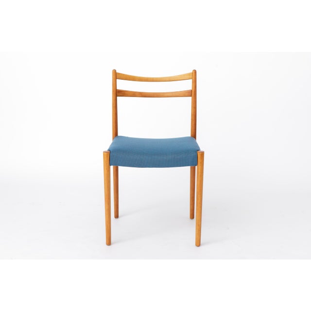 Mid-Century Modern Dining Chair in Beech with Blue Upholstered Seat by Lübke , Germany 1970s For Sale - Image 12 of 12