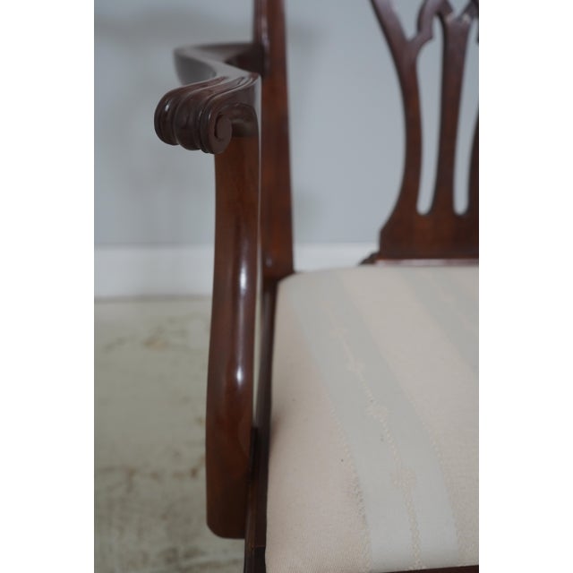 Wood Set of 8 Stickley Chippendale Mahogany Dining Room Chairs For Sale - Image 7 of 18