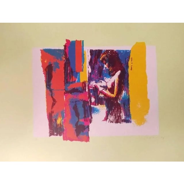 Woman in Yellow is an original serigraph realized by Nicola Simbari in 1976. Hand signed and dated in pencil lower right...