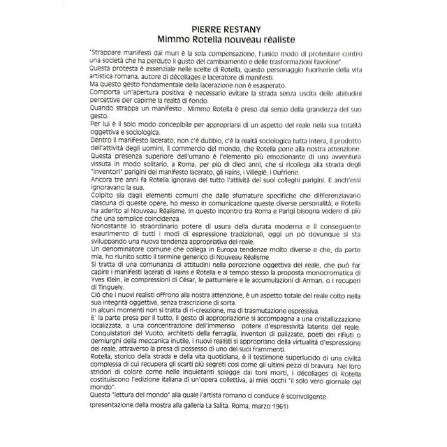 Mimmo Rotella, Silkscreen and Collage, Amarcord For Sale - Image 4 of 6