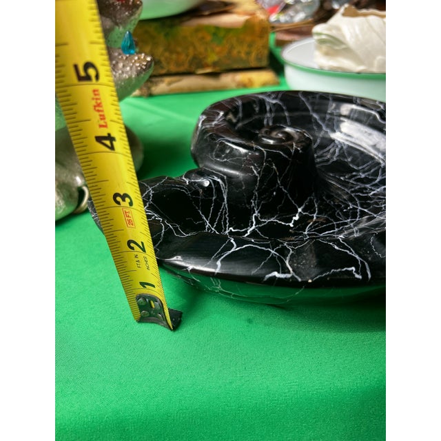 Spaghetti Ceramic Style Black Nautilus Ashtray For Sale - Image 4 of 7