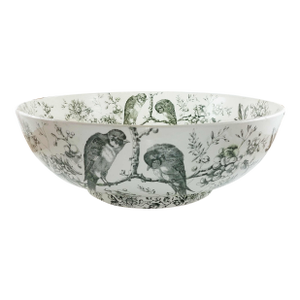 1880s Ridgways Autumn Olive Green Transferware Earthenware Wash Basin Aesthetic