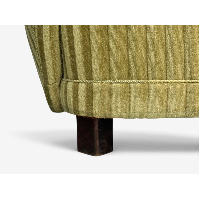 Danish Cabinetmaker, Banana Lounge Chairs, Beech, Velour, Denmark, 1940s For Sale - Image 10 of 11