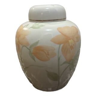 Vintage Crowning Touch Japan Peach Blossom Ginger Jar For Sale