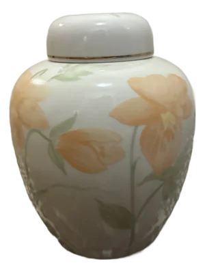 Vintage Crowning Touch Japan Peach Blossom Ginger Jar