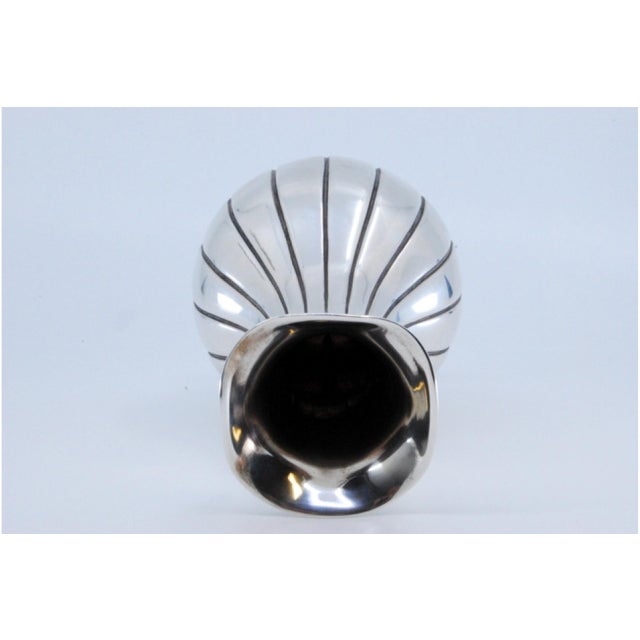 Metal Jar in Gummed Silver For Sale - Image 7 of 10