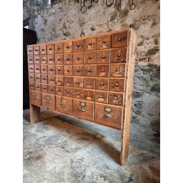 Antique Apothecary Cabinet with Drawers in Pine, 19th Century For Sale - Image 4 of 18
