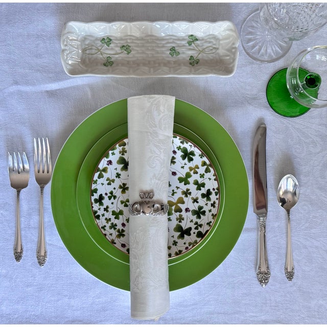 Traditional Made in Ireland Vintage Silver Plated Claddagh Motif Napkin Rings - Set of 6 For Sale - Image 3 of 10