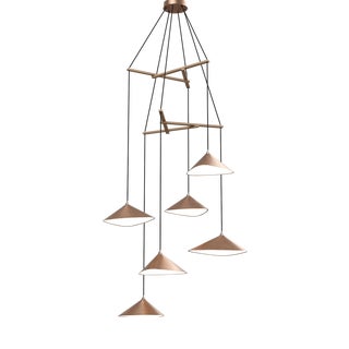 Emily V6 Group Pendant Light in Copper Semi-Matte by Daniel Becker for Moss Objects For Sale