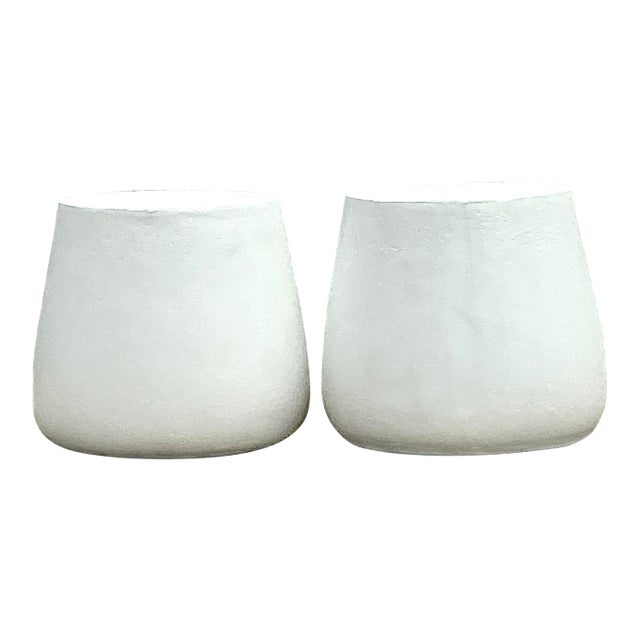 Vintage Coastal Molded Fiberglass Outdoor Side Tables - A Pair For Sale
