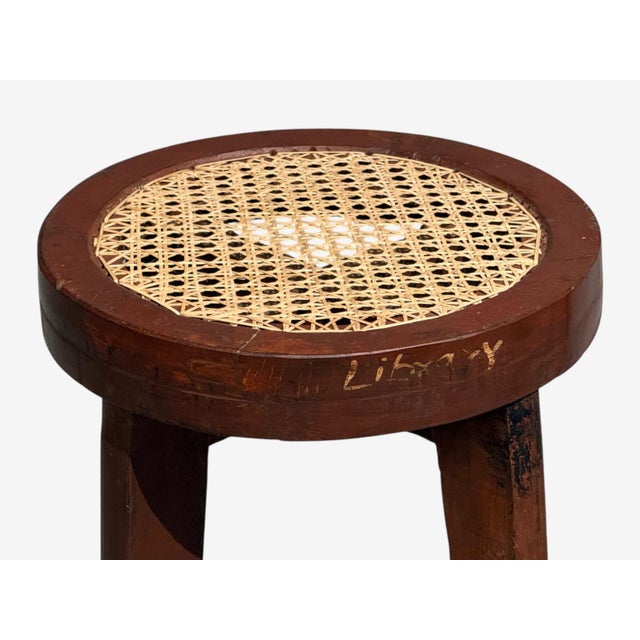 Wood Pierre Jeanneret, High Stools, Cane, Teak, Chandigarh, India C. 1960s For Sale - Image 7 of 12