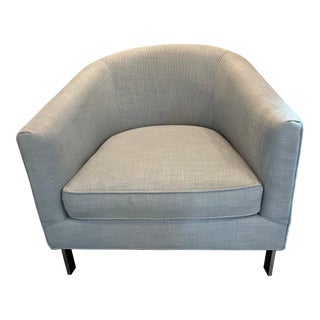 Restoration Hardware Reginald Chair in an Italian Gray Weave and Chrome Base For Sale