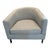 Restoration Hardware Reginald Chair in an Italian Gray Weave and Chrome Base For Sale