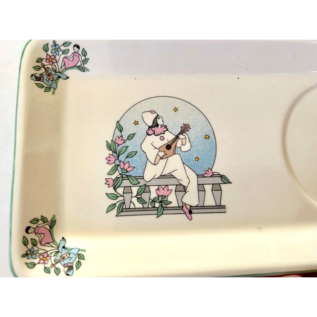 French Gien Pierrot Et Columbine French Breakfast/Luncheon Set For Sale - Image 3 of 6