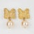 Contemporary Guy Laroche Gilt Metal Butterfly Clip Earrings with Pink Pearl - 2 Pieces For Sale - Image 3 of 6